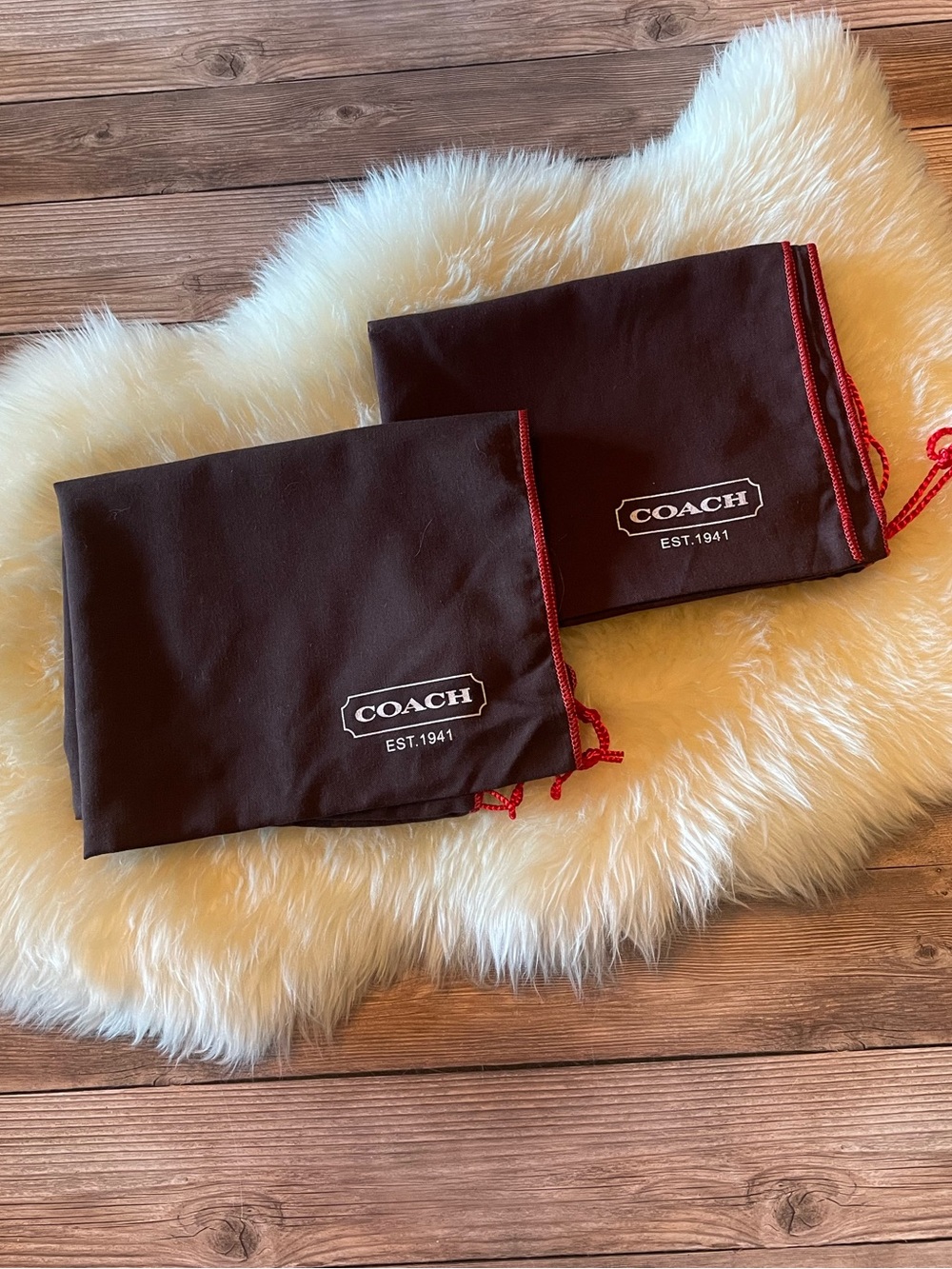 Coach Dark Brown Dust Bags ~ set of 2